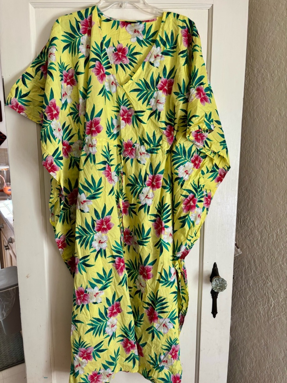 Coverup Yellow Floral Kaftan - Tropical Print
